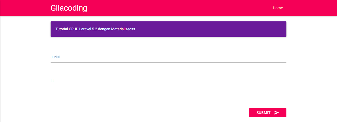 materialize css laravel